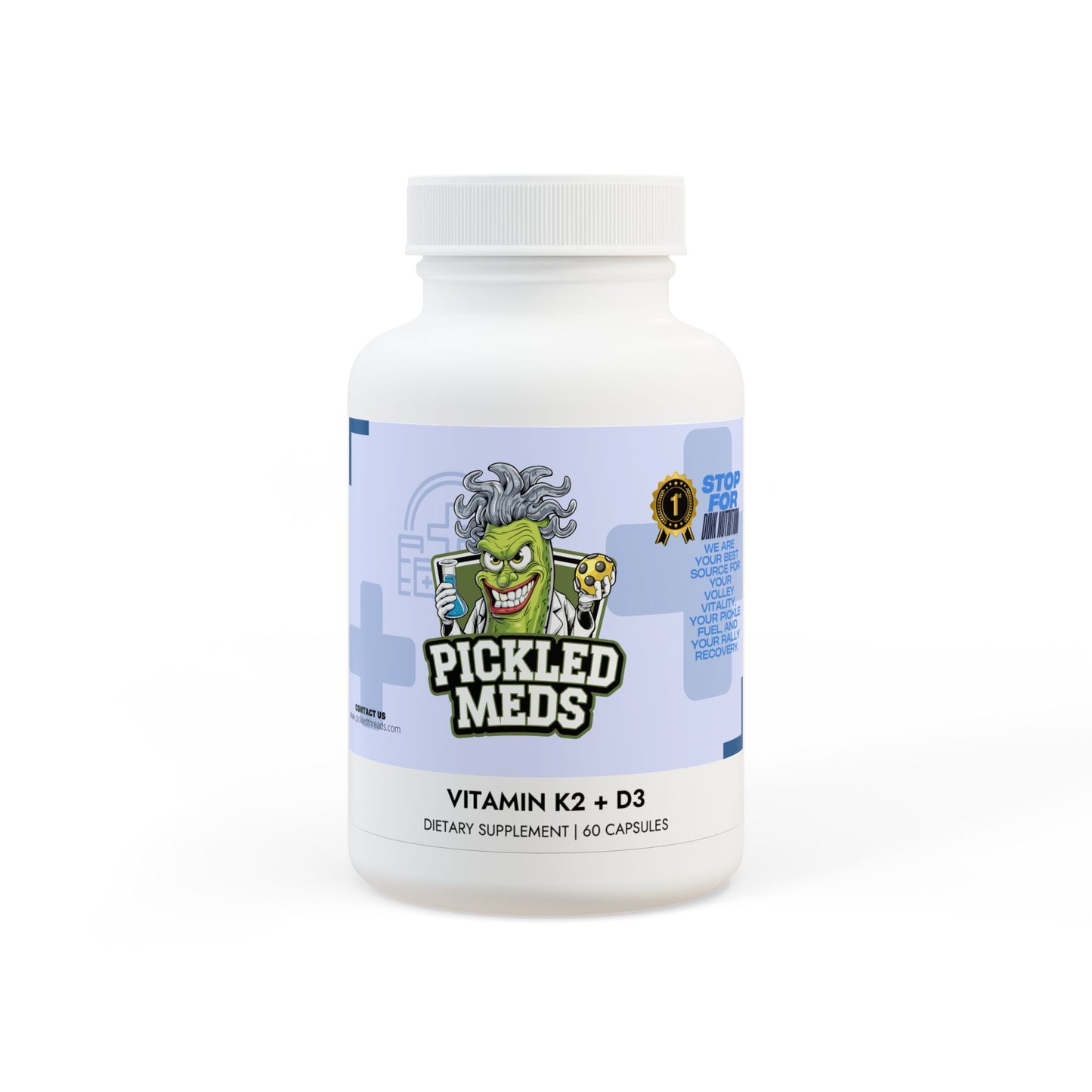 Vitamin K2 + D3 Supplement by Pickled Med's (60 Capsules)