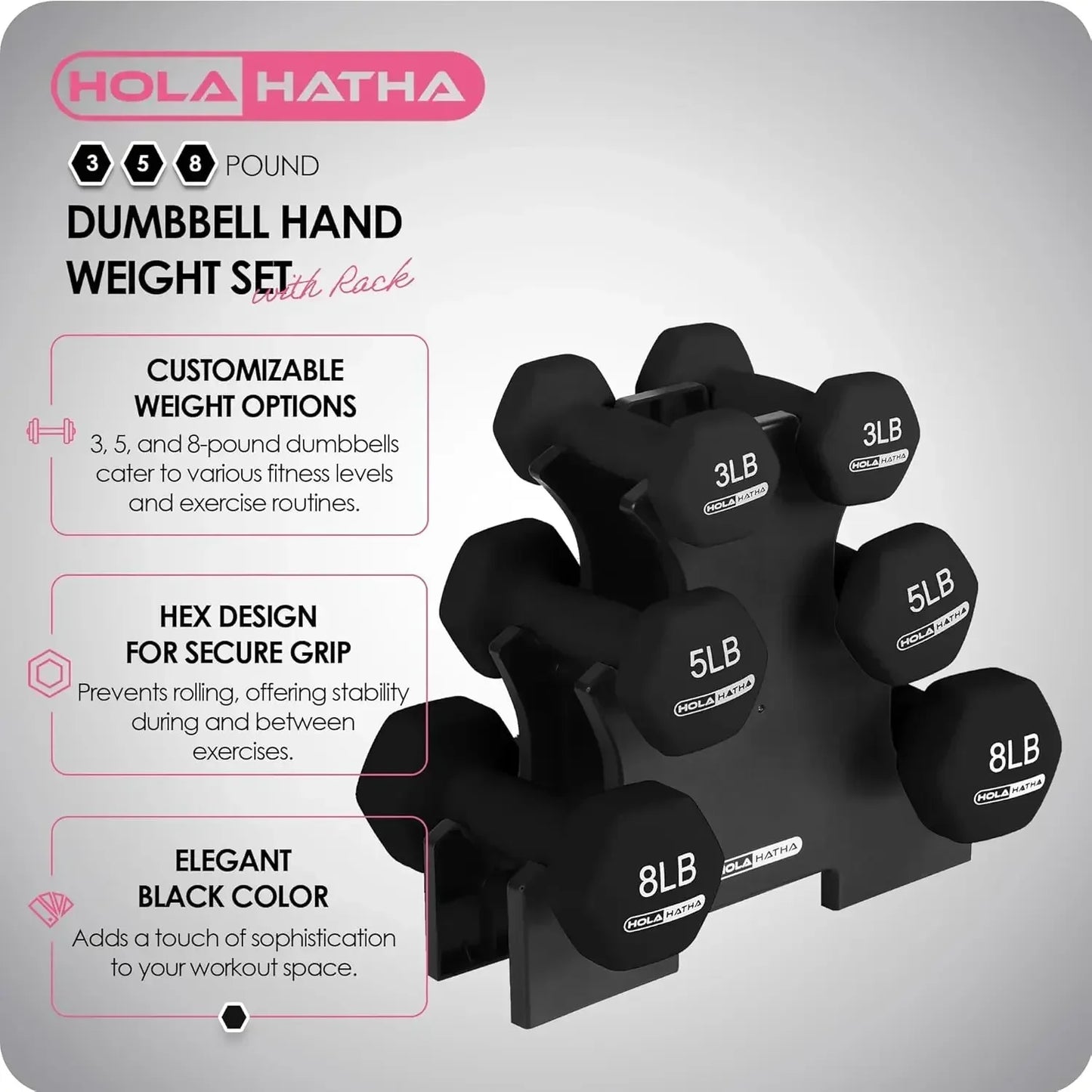 32Lbs Neoprene Dumbbell Set with Rack