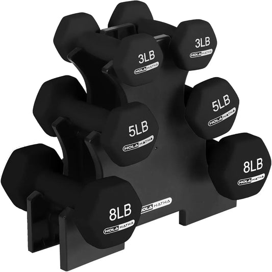 32Lbs Neoprene Dumbbell Set with Rack